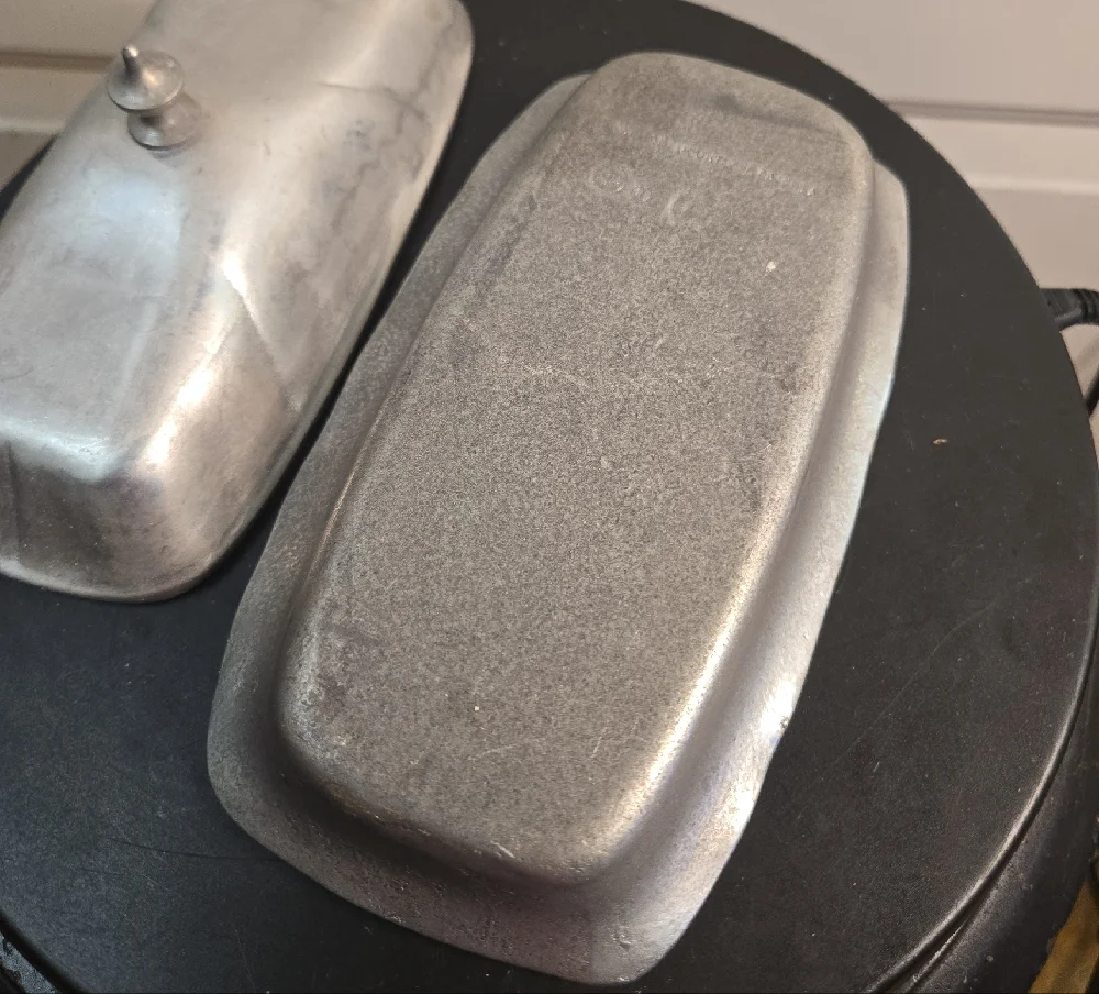 Wilton Mount Joy, CA Pewter Vintage Butter Dish with Lid & Glass Insert